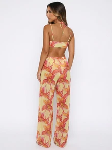 新款时尚性感三件套泳衣，印花女式泳装 - 彩色 - 查看 2