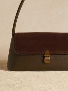 Tropiscape Retro Niche Baguette Bag New Style Fashion French Armpit Bag Shoulder Bag Commuter Bag - Coffee Brown - View 2