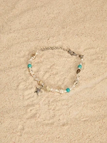 Tropiscape 3pcs/Set Ocean Themed Turtle, Seashell, Starfish & Beaded Bracelets For Women, Stylish Beach Wear Accessories In Summer Cottagecore,SummerOutfit - Multicolor - View 4