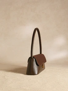 Tropiscape Retro Niche Baguette Bag New Style Fashion French Armpit Bag Shoulder Bag Commuter Bag - Coffee Brown - View 4