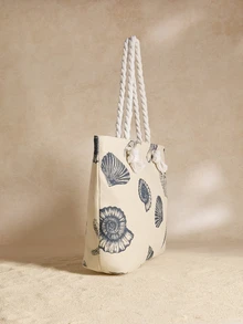 Tropiscape Bolso de mano de gran capacidad con estampado de conchas y estrellas de mar, bolso escolar, gran capacidad, portátil, para adolescentes, mujeres, estudiantes universitarios, trabajadores de cuello blanco, perfecto para el trabajo, vuelta al colegio, escuela secundaria, universidad, vacaciones, estilo cottage, atuendo de verano - Azul y blanco - Ver 7