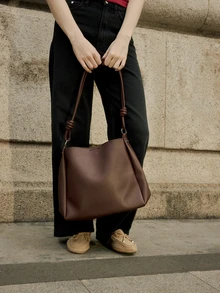 Hatastic Light Luxury New PU Fashion Design High-End Tote Bag Music Fest - Coffee - View 5