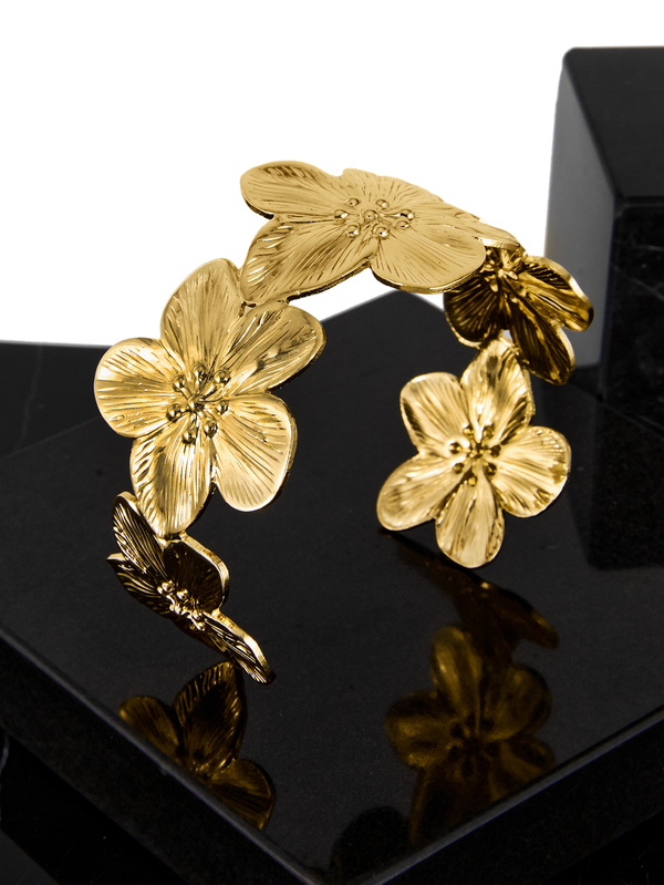 CHICVUE 1 pieza Brazalete ancho de metal con flor de moneda antigua elegante y retro, pulsera ajustable personalizada con capas, adecuada para mujeres, atuendo para fiestas de verano en la playa, festivales de música, citas y como regalo, joyería para uso diario