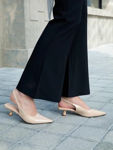CHICVUE Women's Black Stiletto High Heels Fashion Pointed Toe Formal High Heels Fashionable Ankle Strap High Heels - Apricot - View 3