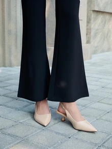 CHICVUE Women's Black Stiletto High Heels Fashion Pointed Toe Formal High Heels Fashionable Ankle Strap High Heels - Apricot - View 1