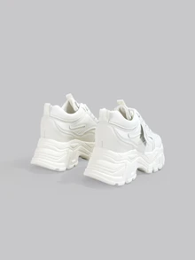 DareSee Versatile Casual Outdoor Women Shoes, Fashionable Lace-Up Ladies Platform Thick Sole Sneakers Gifts - Beige - View 5