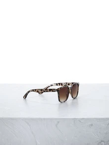 CHICVUE 1pair Leopard Print Frame Fashion Glasses For Outdoor Shades Beach Accessories Beach Accessories For Women Glasses Shades Basics Fall Winter Women Outfits Clothes Business Casual Gifts Leopard Color Blocking Boho Vacay Vacay Vibes For Summer Beach Vacation, Outdoor, Travel Leopard Tortoise Shell Bohemia Style Oversized Square Frame For Vacation, Beach, Travel - Multicolor - View 3
