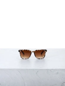 CHICVUE 1pair Leopard Print Frame Fashion Glasses For Outdoor Shades Beach Accessories Beach Accessories For Women Glasses Shades Basics Fall Winter Women Outfits Clothes Business Casual Gifts Leopard Color Blocking Boho Vacay Vacay Vibes For Summer Beach Vacation, Outdoor, Travel Leopard Tortoise Shell Bohemia Style Oversized Square Frame For Vacation, Beach, Travel - Multicolor - View 1