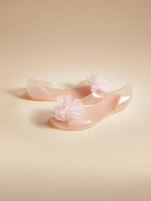 Glizzene 女士夏季平底花朵凉鞋，海滩旅行度假果冻鞋，水晶塑料沙滩拖鞋，露趾一脚蹬