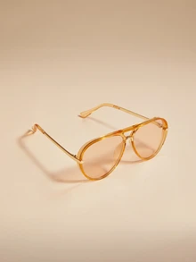 Glizzene 1 chiếc kính phi công thời trang gọng lớn cổ điển unisex, kính gọng kim loại phong cách đường phố thanh lịch, phù hợp cho kỳ nghỉ hè, hoạt động ngoài trời, du lịch, ngày lễ tình nhân hoặc đám cưới. - Rượu sâm banh - Xem 3