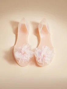 Glizzene 女士夏季平底花朵凉鞋，海滩旅行度假果冻鞋，水晶塑料沙滩拖鞋，露趾一脚蹬