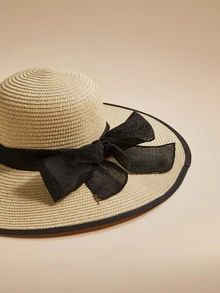 Glizzene 1顶女士夏季遮阳草编沙滩帽，情人节婚礼适用 - 彩色 - 查看 5