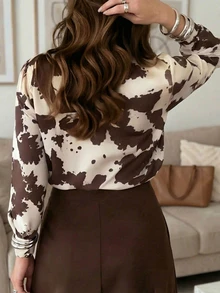 Women's Tie-Dye Print Long Sleeve Single-Breasted Casual Fashion Shirt