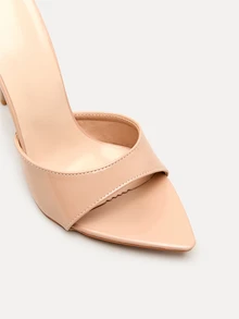 TuEzra أحذية نسائية ذات كعب عالي، للحفلات، كلاسيكية بأصبع قدم مدبب، مفتوحة الأصبع، مفتوحة الكعب، جلد بولي يوريثان معدني، سهلة الارتداء، كعب لاكيه، كعب إبرة، طراز معدني، صيفي، للخارج، عادي، صنادل نسائية بلون الشمبانيا، نعال كعب عالي، جذاب - لون مشمشي - مشاهدة 7