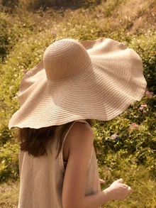 Glizzene 1 件女士大檐纯色太阳帽，透气舒适，适合夏季钓鱼、骑自行车、户外和海滩使用