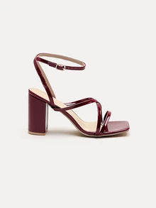 TuEzra Women's Ancola Wine Red Square Toe Chunky Heel High Heels, Daily Commute Versatile Comfortable Elegant Simple Design Elongating Appearance Valentine's Day