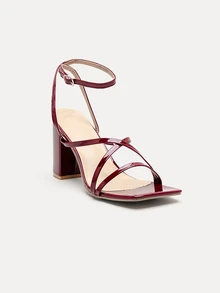 TuEzra Women's Ancola Wine Red Square Toe Chunky Heel High Heels, Daily Commute Versatile Comfortable Elegant Simple Design Elongating Appearance Valentine's Day