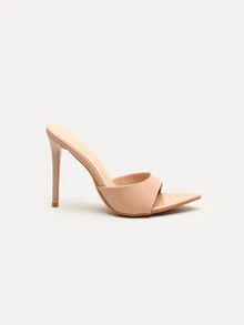 TuEzra أحذية نسائية ذات كعب عالي، للحفلات، كلاسيكية بأصبع قدم مدبب، مفتوحة الأصبع، مفتوحة الكعب، جلد بولي يوريثان معدني، سهلة الارتداء، كعب لاكيه، كعب إبرة، طراز معدني، صيفي، للخارج، عادي، صنادل نسائية بلون الشمبانيا، نعال كعب عالي، جذاب - لون مشمشي - مشاهدة 2