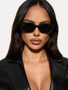 TuEzra 1 副猫眼黑框时尚太阳镜，男女皆宜，适合电子音乐节、旅行、度假、运动风格、驾驶、节日服装、海滩、户外服装、夏季配饰、家庭出游、防紫外线、高尔夫、徒步旅行、优雅装扮、街头风格配饰、节日氛围、运动、派对、户外活动、街头风格、钓鱼、户外活动、度假、防晒、节日 - 黑灰 - 查看 3