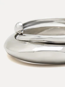 TuEzra Bộ 3 vòng tay kim loại hình giọt nước hình học trơn màu vàng phong cách Punk cổ điển tối giản, phù hợp cho nữ, chất liệu hợp kim kẽm và kim loại trơn dày, bền chắc - Bạc - Xem 7