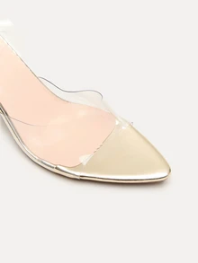 TuEzra Giày cao gót thời trang cho nữ, Giày cao gót pha lê trong suốt phong cách tiên nữ, Giày cao gót mũi nhọn quai trong suốt cho nữ, Giày cao gót trong suốt tối giản gợi cảm, Giày cao gót thời trang cho các bữa tiệc và hộp đêm - Vàng - Xem 7