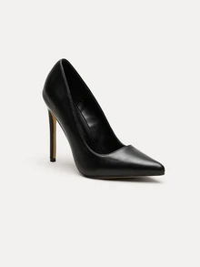 TuEzra Fashion Sexy Apricot Patent Leather Pointed-Toe 10.5cm Stiletto High Heel Casual Versatile Pumps For Women, Spring/Autumn,Elegant,Party Valentine's Day - Black - View 3