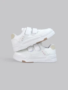 DareSee 女士运动滑板鞋，缝线细节魔术贴搭扣运动鞋，适合音乐节、Y2KFest、返校季、秋冬季节等场合，是音乐节的理想礼物。 - 米色 - 查看 1