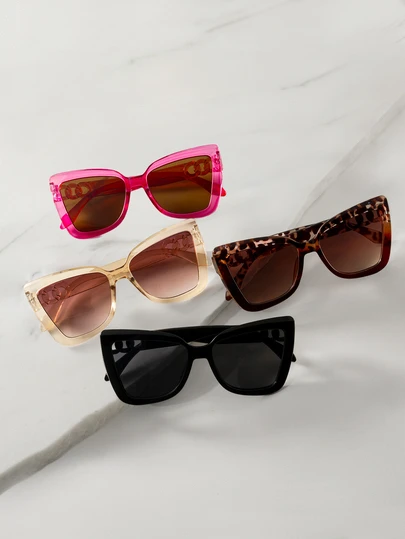 Clariva 4 st/set dammode stora kattögonglasögon