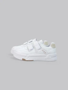 DareSee 女士运动滑板鞋，缝线细节魔术贴搭扣运动鞋，适合音乐节、Y2KFest、返校季、秋冬季节等场合，是音乐节的理想礼物。 - 米色 - 查看 3