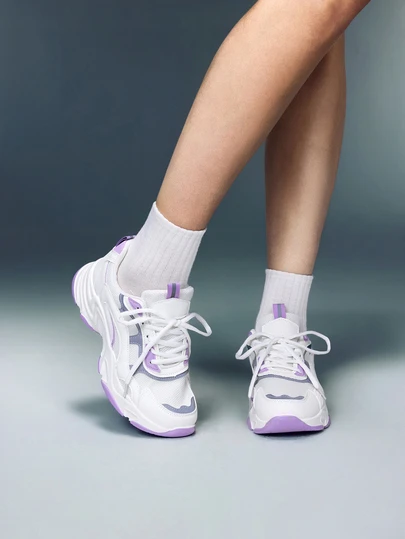 DareSee Round Toe Lace-Up Color Blocking Mesh Breathable Comfortable Fashionable Platform Women Sports Shoes Music Fest Y2KFest Autumn Winter Gifts