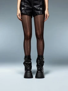 DareSee 朋克风10厘米厚底筒靴，2025新款女士黑色短靴，小码增高筒靴，英伦风圣诞节冬季圣诞礼物