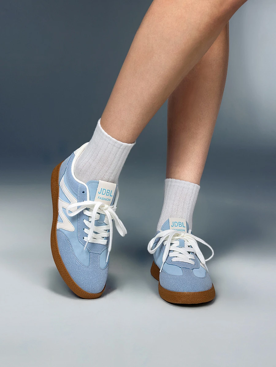 DareSee 女士透气粉色运动鞋，大学生休闲鞋，春夏新款，软底帆布鞋，蓝色音乐节Y2K节返校季秋季圣诞节冬季圣诞礼物 - 淺藍色 - 查看 1