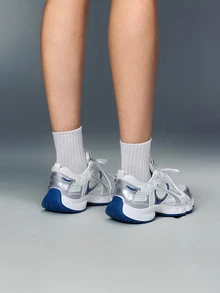 DareSee 2024春夏新款软皮厚底厚底运动鞋女透气网面跑步鞋休闲运动鞋 - 藍色 - 查看 3