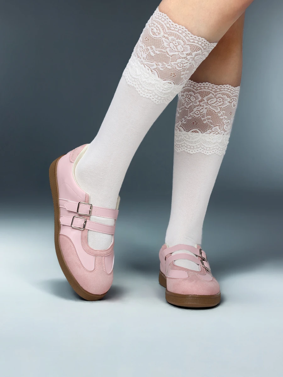 DareSee Women's Casual Sneakers 2025 Summer New Retro Buckle Sports Shoes, Flat White Shoes, Training Shoes, Platform Sneakers, Pink Shoes With Rubber Soles Providing Everlasting Style, Breathable And Comfortable Casual Sports Shoes, An Essential Choice For Ladies Music Fest Y2KFest Back To School Autumn Winter Gifts