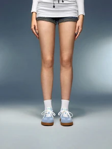 DareSee 女士透气粉色运动鞋，大学生休闲鞋，春夏新款，软底帆布鞋，蓝色音乐节Y2K节返校季秋季圣诞节冬季圣诞礼物 - 淺藍色 - 查看 4