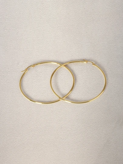 Hatastic Stainless Steel Hypoallergenic Circular Earrings, Vintage Minimalist Style, Daily Accessories, Fashionable Women's Gift Music Fest