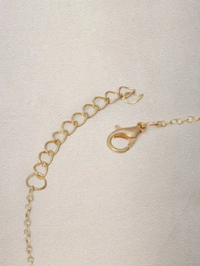 Hatastic 1pc Cherry & Green Leaf Pendant Necklace, Cute & Sweet Design For Everyday Wear, Women Jewelry - Multicolor - View 3