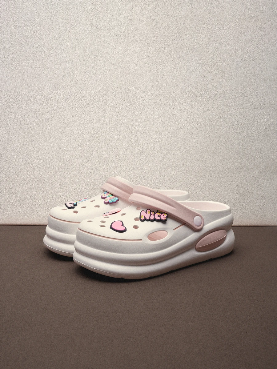 Hatastic Women's Summer Beach Fashionable, Comfortable, Thick-Soled, Breathable, Hollow Out Sandals - White - View 1