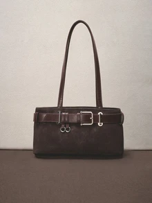 Hatastic Túi đeo vai một bên kiểu retro bằng da PU, thích hợp cho các hoạt động hàng ngày, hẹn hò và đi làm, cũng như các lễ hội âm nhạc. - Cà phê - Xem 1