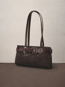 Hatastic Túi đeo vai một bên kiểu retro bằng da PU, thích hợp cho các hoạt động hàng ngày, hẹn hò và đi làm, cũng như các lễ hội âm nhạc. - Cà phê - Xem 2