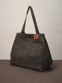 Hatastic Casual Fashion Large Capacity Leopard Print Lady Tote Bag All Match Personalized Design Popular Bag, School Bag, Large Capacity, Portable, For Teen Girls Women College Students, White-Collar Workers School Handbag, School Tote Bag, School Bookbag, Back To School Bags, Lightweight, Foldable, Classic Casual, Suitable For Teen Girls Women College Students, Perfect For Back To School, First Day Of School, Shopping, Tote Bags For School,College Essentials, Fall Winter Fashionable Cheetah Print Purse For Women - Multicolor - View 2