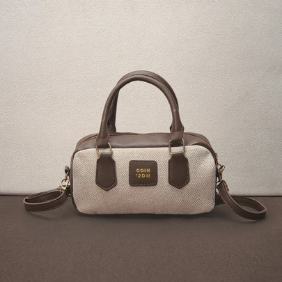 Hatastic Bowling Bag For Women, 2025 New Versatile Colorblock Pillow Bag, Shoulder Crossbody Retro Small Square Bag