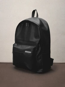 Hatastic 1pc & Versatile Black Backpack, Simple Minimalist Design, Stylish Campus Style, Fits 12-Inch Tablet/Laptop, Large Capacity, School Backpack - Black - View 4