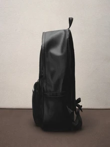 Hatastic 1pc & Versatile Black Backpack, Simple Minimalist Design, Stylish Campus Style, Fits 12-Inch Tablet/Laptop, Large Capacity, School Backpack - Black - View 5