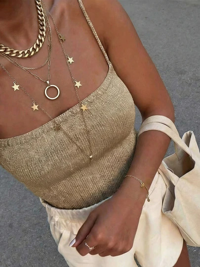 SEREN Women's Summer New Arrival, Women's Camisole, Women's Knit Crop Top, Casual, Beach Vacation, Sexy, Thin, Tight Fit Sleeveless Shirt, Summer Beach Holiday Style, Music Festival, Beachwear