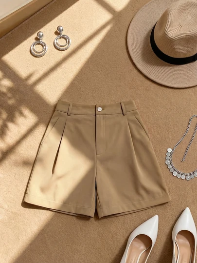 Plus Size Women's Casual Versatile Wide Leg Summer Solid Color Shorts