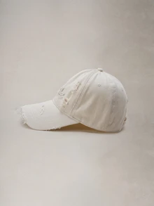 1顶字母刺绣做旧棒球帽，女款，软帽冠，宽帽檐，防晒音乐节 - 破洞 - 查看 9