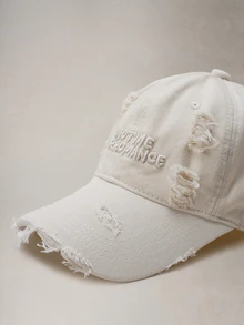 1顶字母刺绣做旧棒球帽，女款，软帽冠，宽帽檐，防晒音乐节 - 破洞 - 查看 10