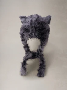 Hatastic 1 件女士秋冬独特古怪动漫风格人造毛皮可爱狐狸耳朵毛绒帽子，保暖护耳防风无檐帽， - A - 查看 5