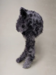 Hatastic 1 件女士秋冬独特古怪动漫风格人造毛皮可爱狐狸耳朵毛绒帽子，保暖护耳防风无檐帽， - A - 查看 3